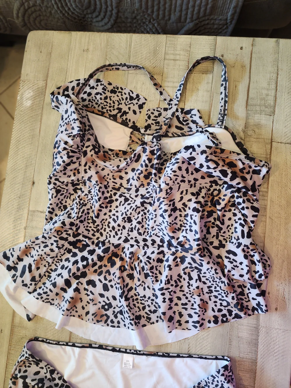 Leopard Print Peplum Two-Piece Tankini